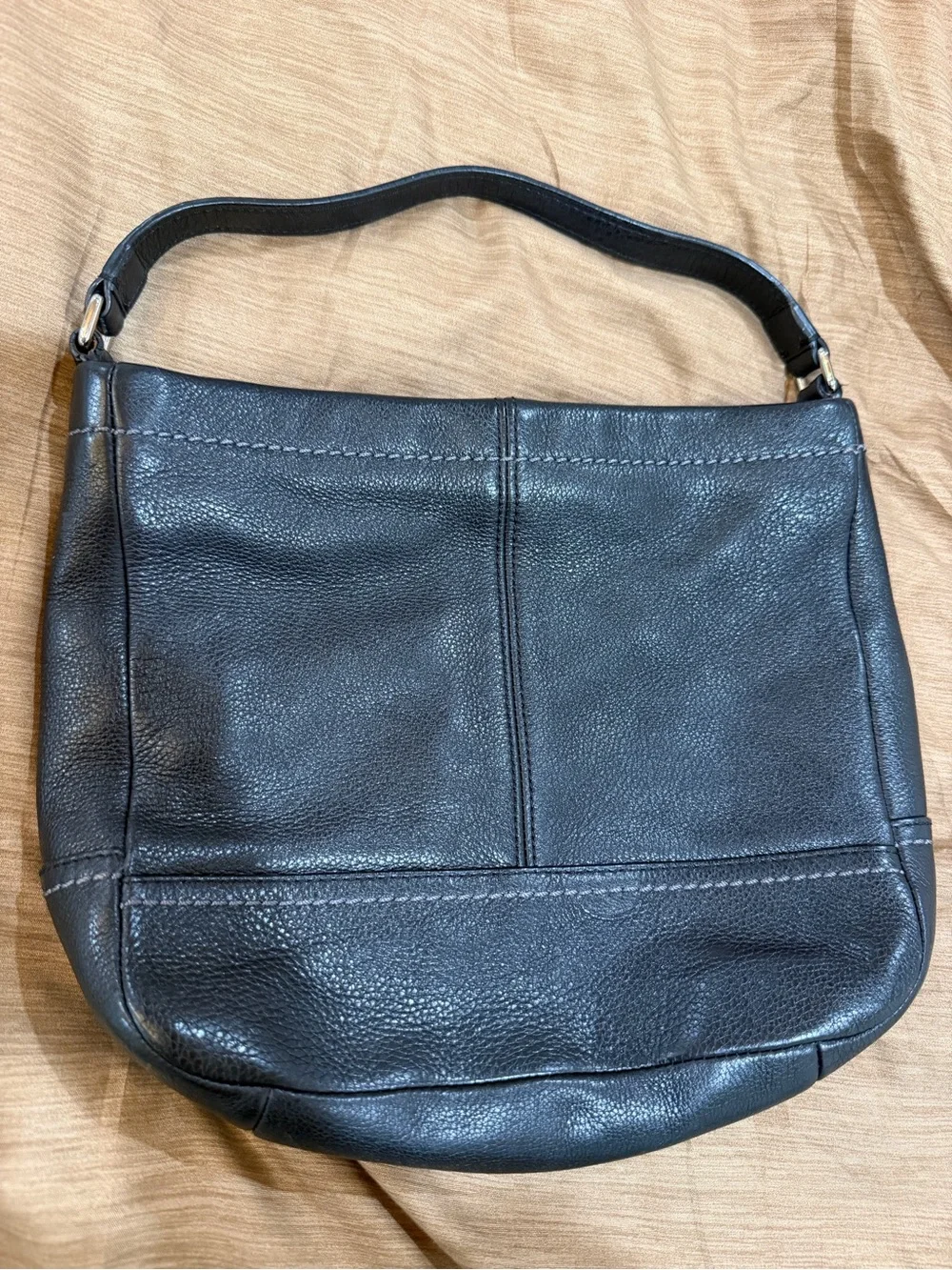 Coach Black Pebbled Leather Shoulder Bag